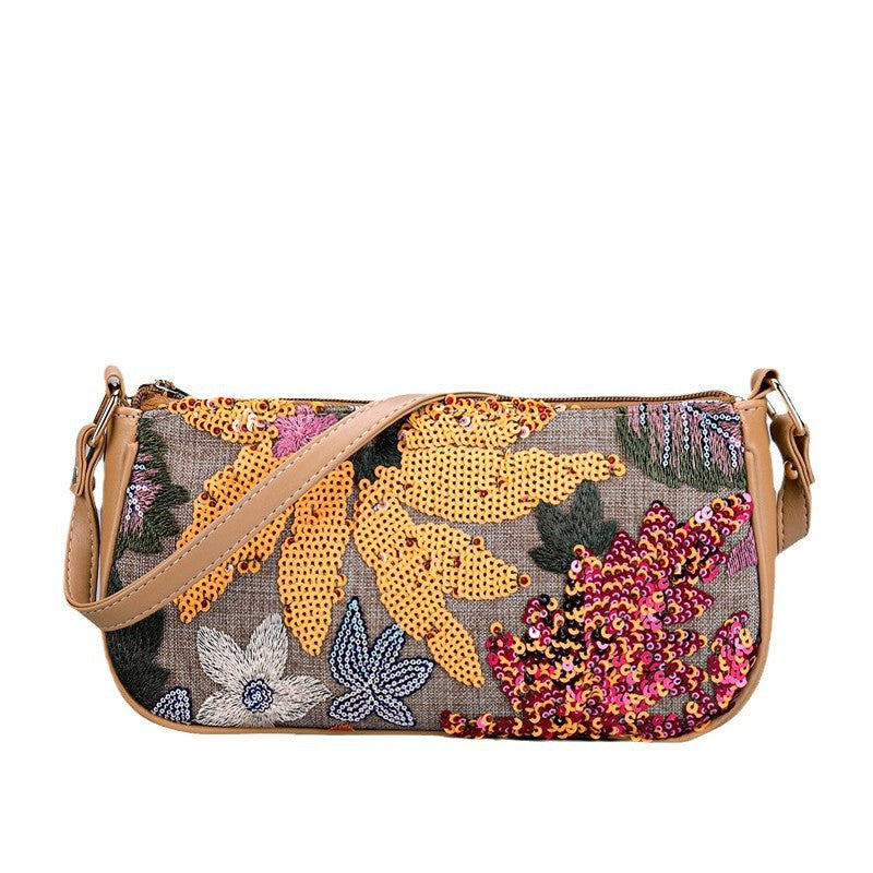 HARVESTBLOOM | SCHULTERTASCHE MIT BLUMEN-PAILLETTEN