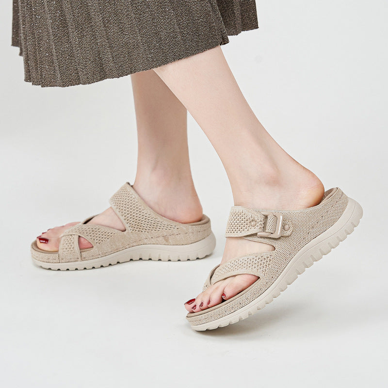 CHLOE | ORTHOPÄDISCHE STRICK-SANDALEN MIT ZEHENSCHLAUFE