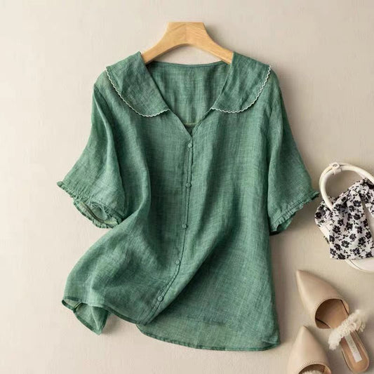 MARGARETHE | VINTAGE-BLUSE MIT KNOPFDETAIL