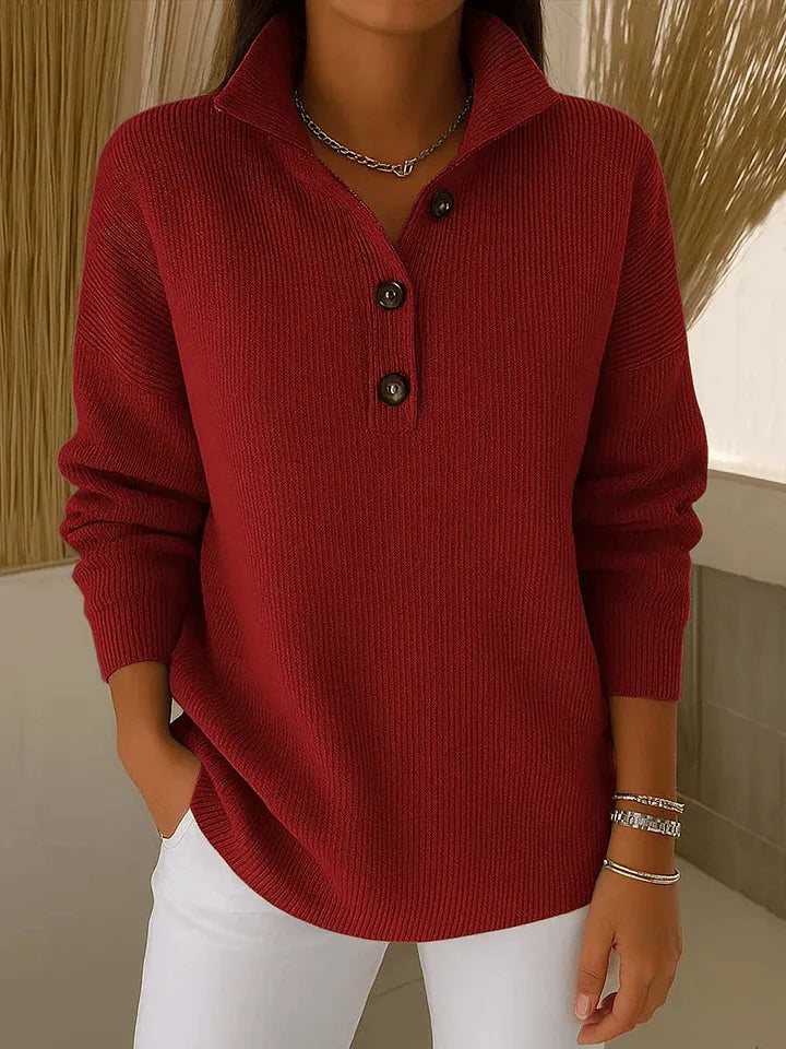 FLORENCE | POLO-PULLOVER MIT V-AUSSCHNITT