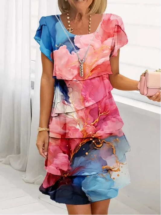 CAROLINE | ELEGANTES KOMFORT-RÜSCHENKLEID