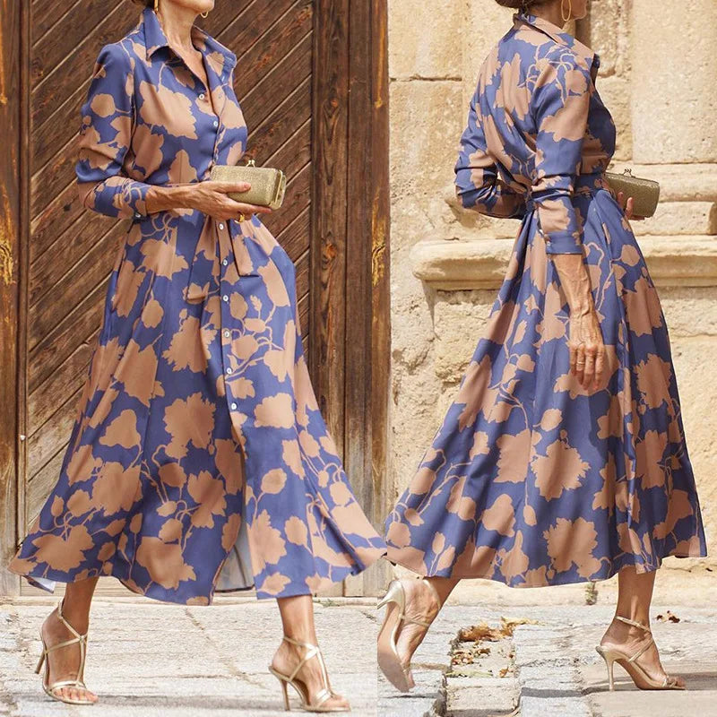 ÉLISE | ELEGANTES LANGES KLEID MIT LANGEN ÄRMELN