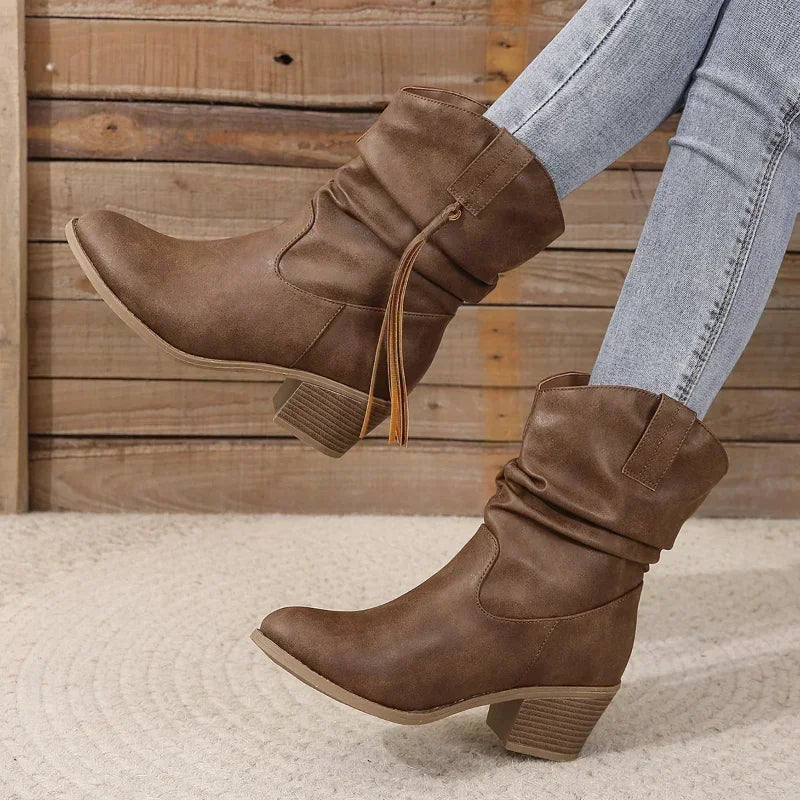BEATRICE | WESTERN-STIEFELETTEN MIT BLOCKABSATZ
