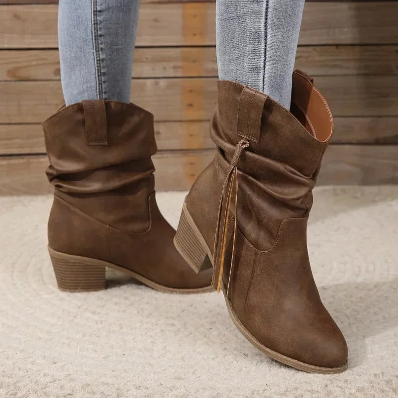 BEATRICE | WESTERN-STIEFELETTEN MIT BLOCKABSATZ