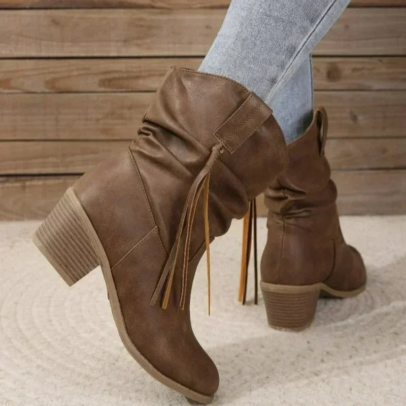 BEATRICE | WESTERN-STIEFELETTEN MIT BLOCKABSATZ