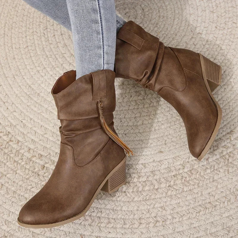 BEATRICE | WESTERN-STIEFELETTEN MIT BLOCKABSATZ