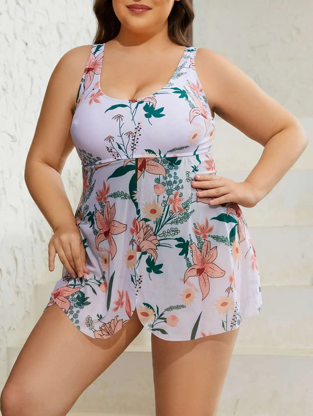 OLIVIA | BLOSSOM BREEZE PLUS-SIZE-SCHWIMMKLEID