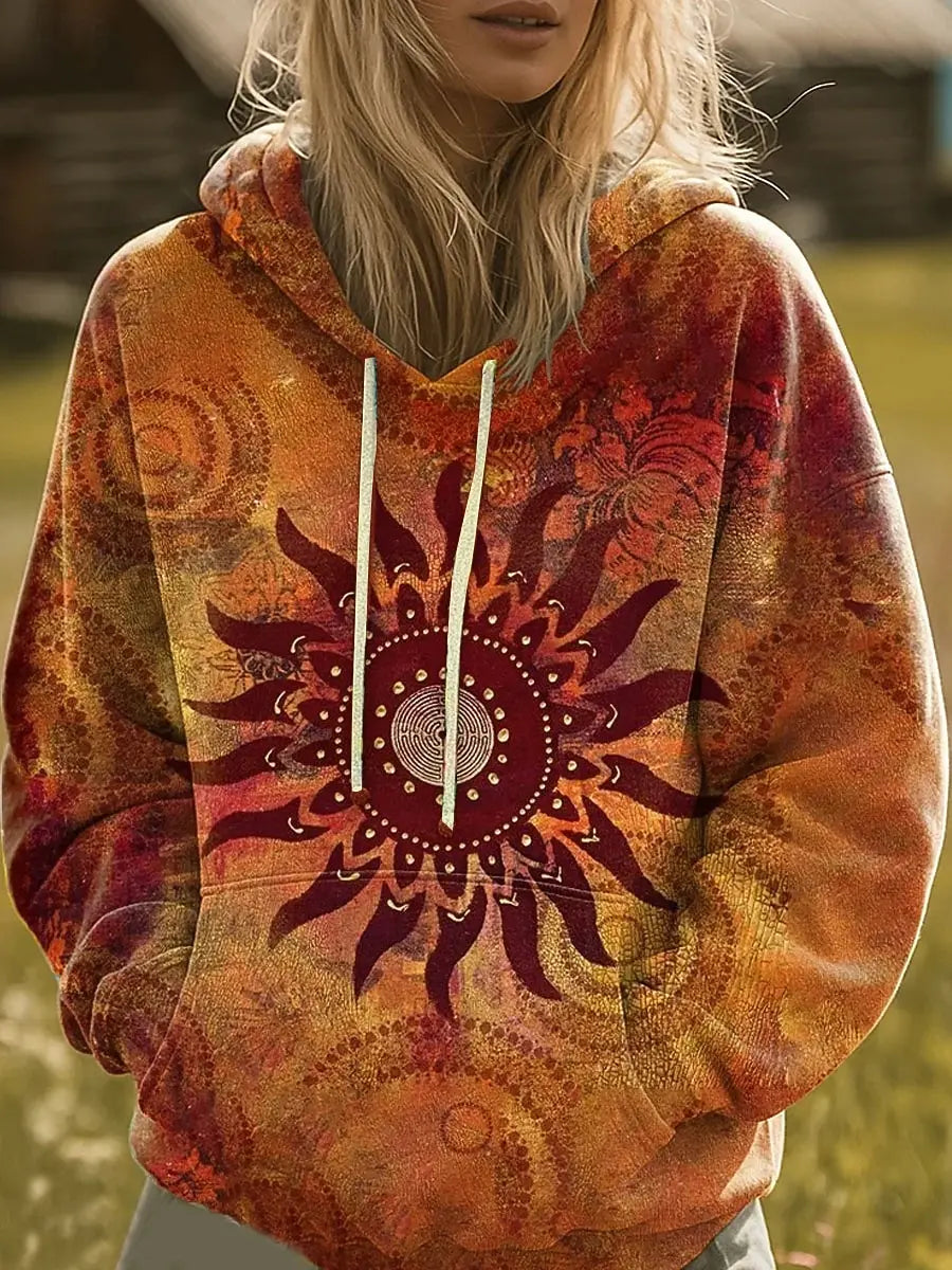 BRISENNA | RAINBOW-SUNBURST-GRAFIK-HOODIE