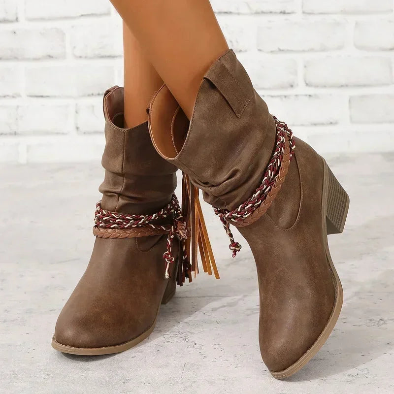 BEATRICE | WESTERN-STIEFELETTEN MIT BLOCKABSATZ