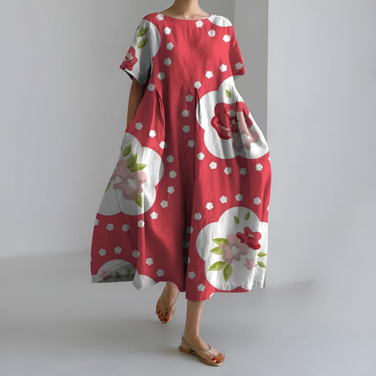 MEERI | KÜNSTLERISCHES MAXIKLEID MIT VINTAGE-BLUMENMUSTER UND MÜHELOSER ELEGANZ