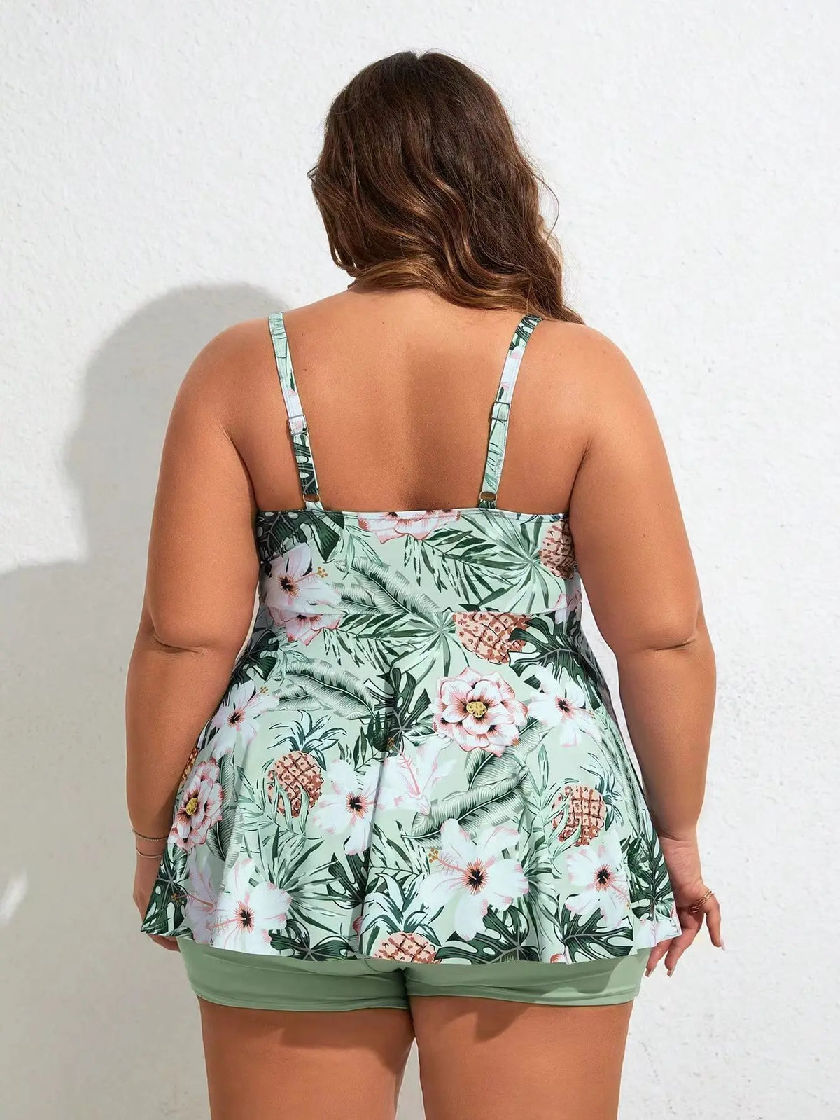 SOPHIA | TROPICAL BLOOM SCHWIMMKLEID IN ÜBERGRÖSSE MIT SHORT-HOSE