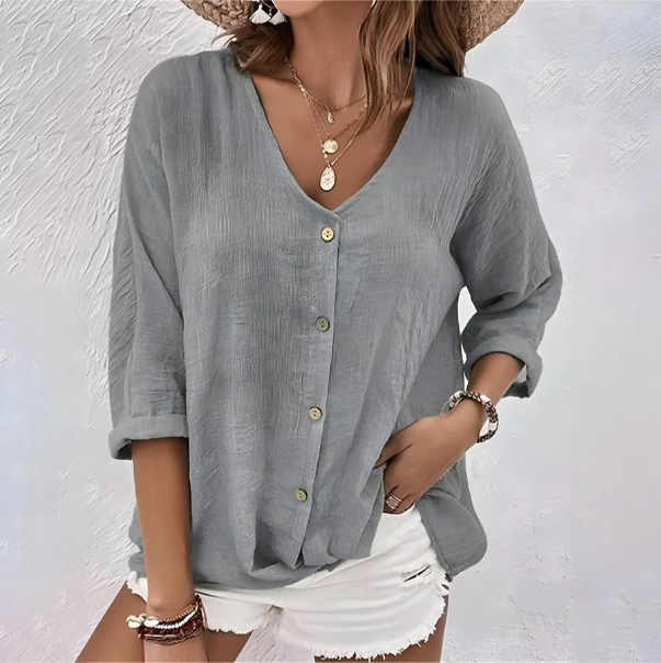 PERPETUA | LÄSSIGE BLUSE MIT KNÖPFEN
