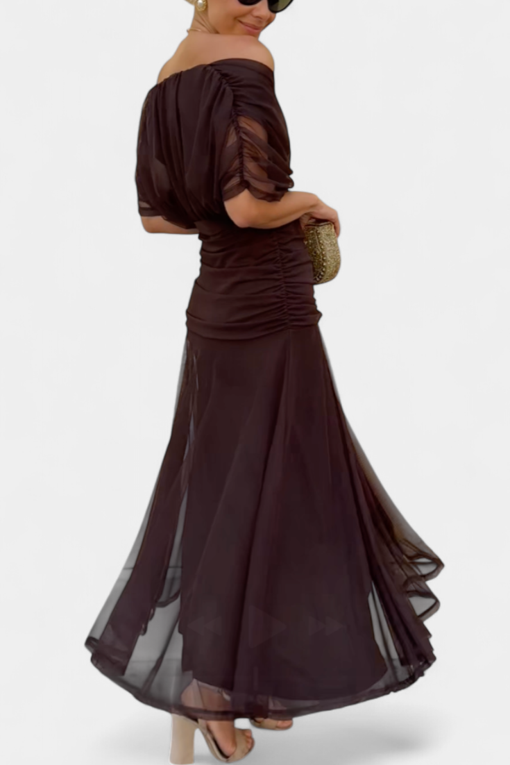 PENELOPE | LANGES BLUMIGES V-AUSSCHNITT-KLEID