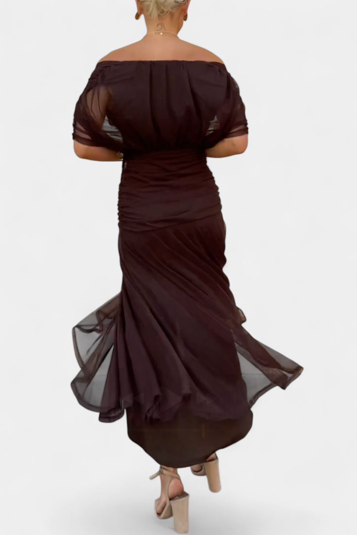 PENELOPE | LANGES BLUMIGES V-AUSSCHNITT-KLEID