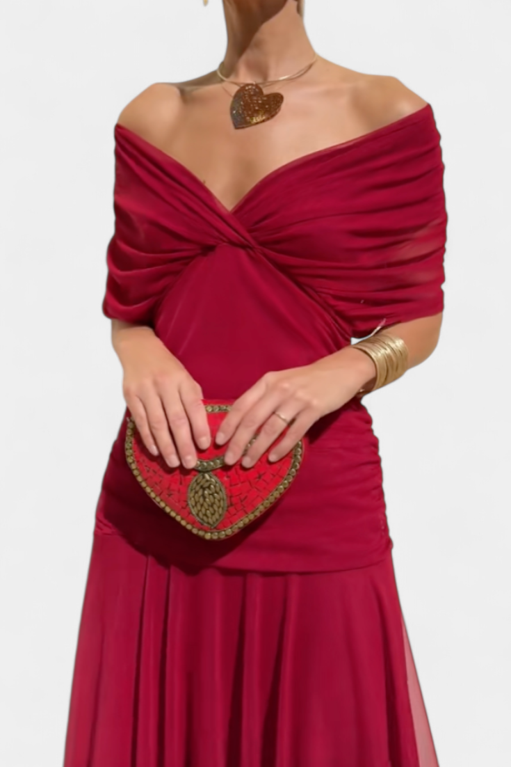 PENELOPE | LANGES BLUMIGES V-AUSSCHNITT-KLEID