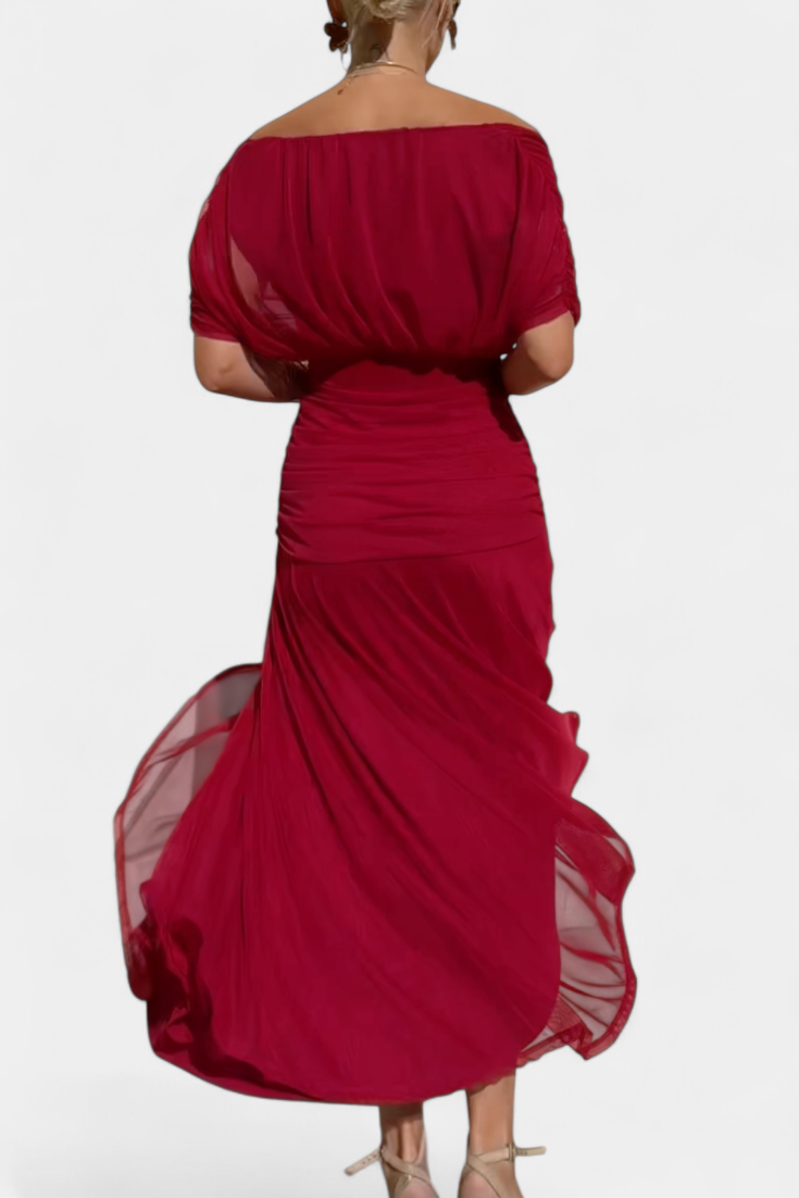 PENELOPE | LANGES BLUMIGES V-AUSSCHNITT-KLEID