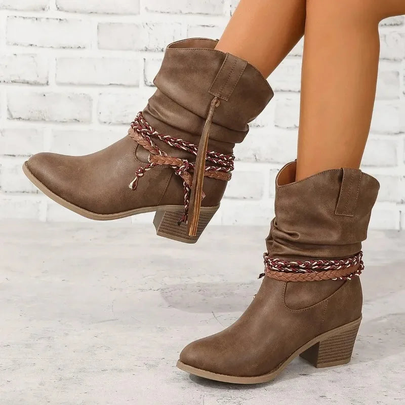 BEATRICE | WESTERN-STIEFELETTEN MIT BLOCKABSATZ
