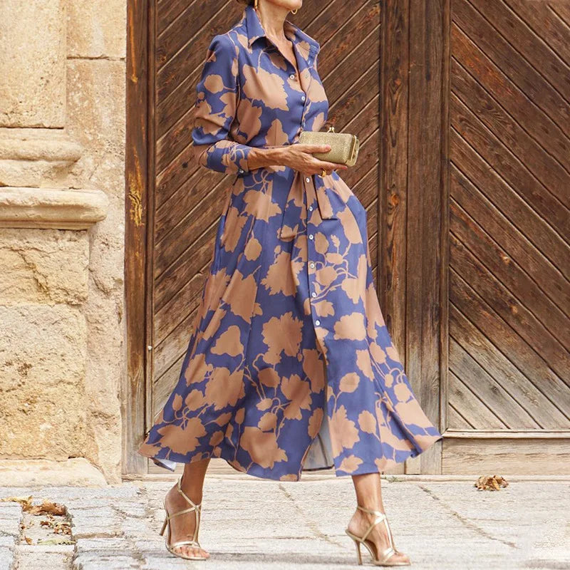 ÉLISE | ELEGANTES LANGES KLEID MIT LANGEN ÄRMELN