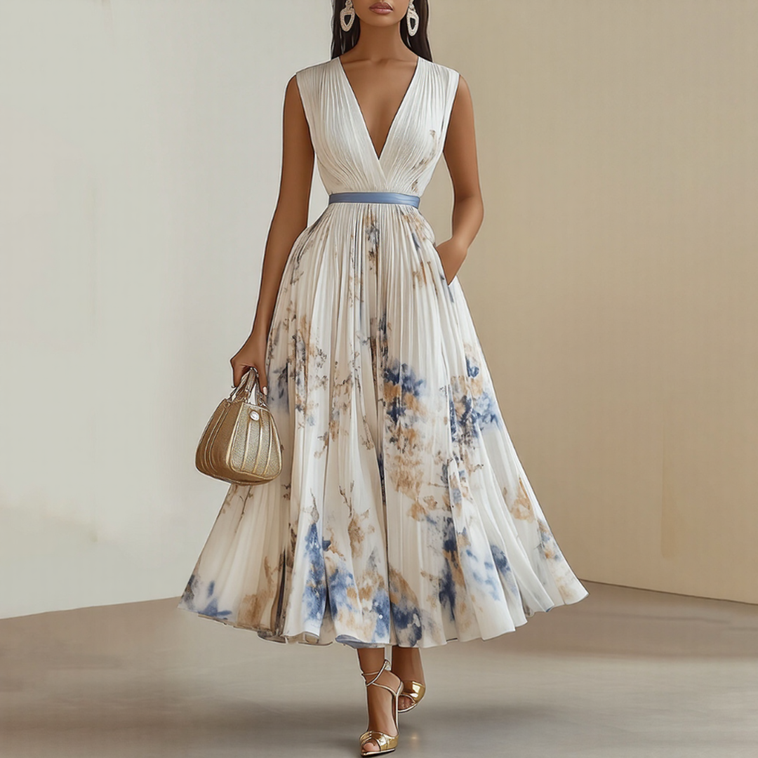 ELARA | KLEID MIT WEICHEM V-AUSSCHNITT