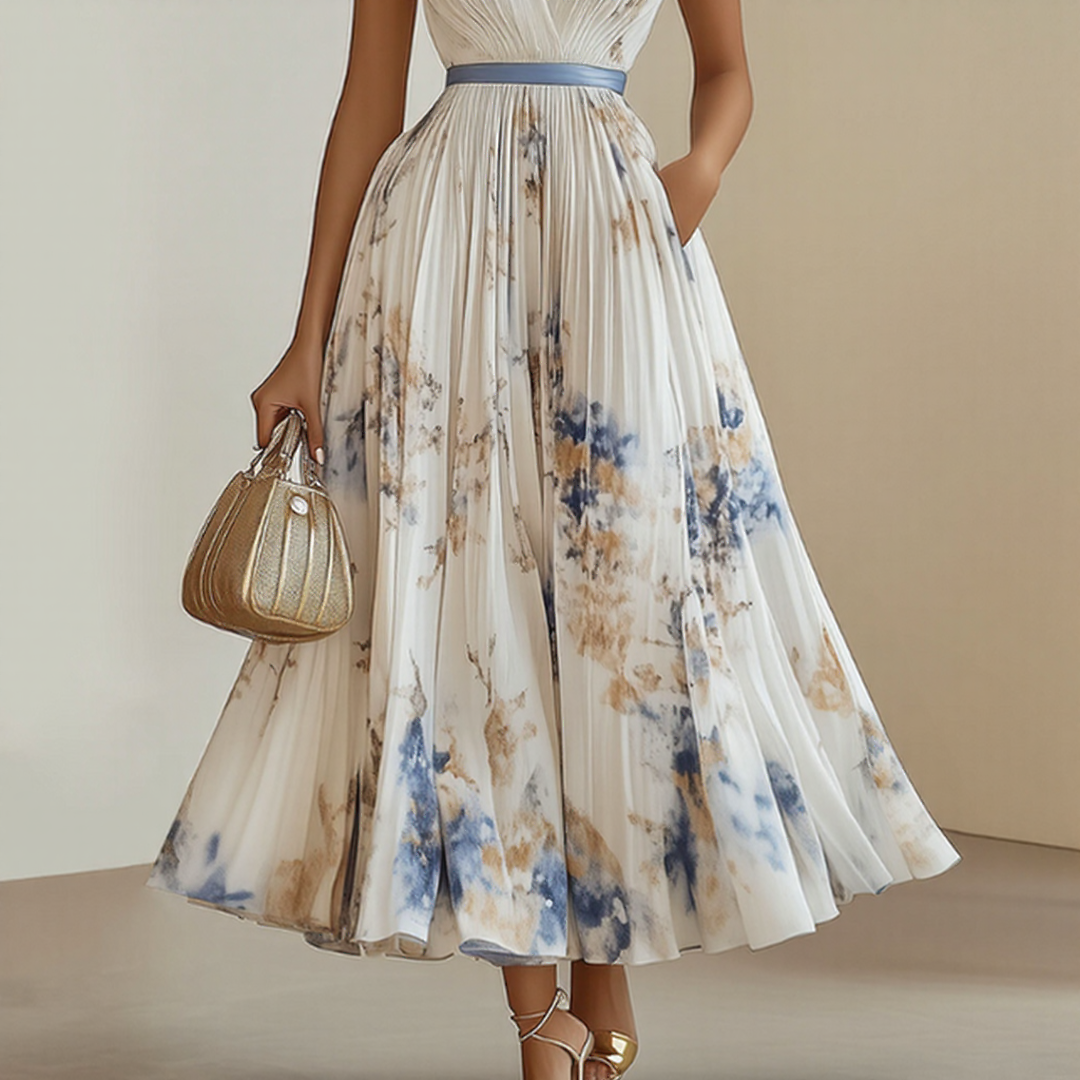 ELARA | KLEID MIT WEICHEM V-AUSSCHNITT