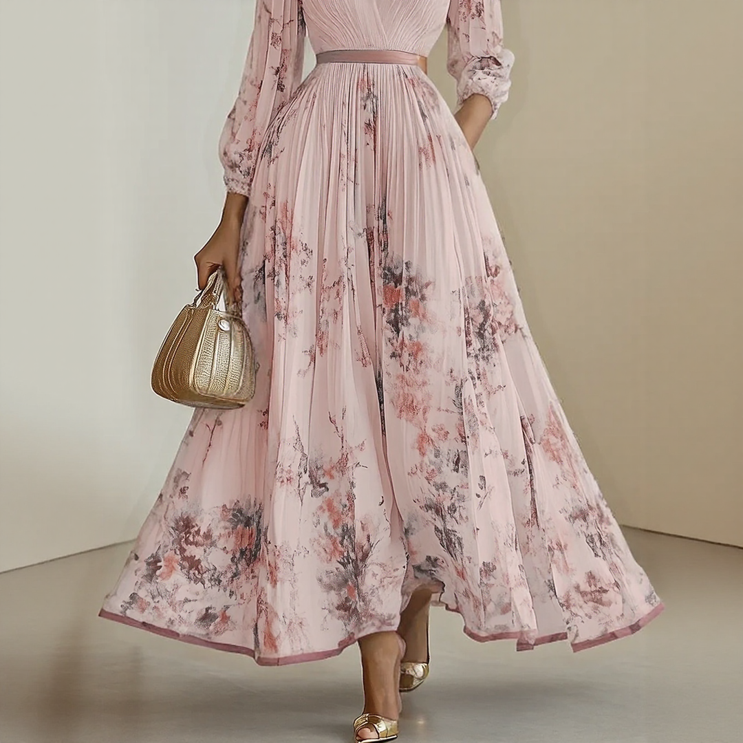 ELARA | KLEID MIT WEICHEM V-AUSSCHNITT