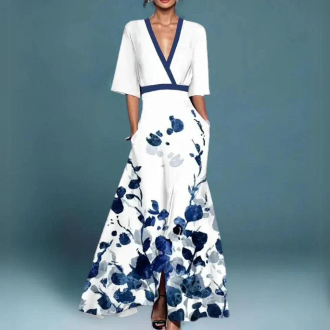 ADRIENNE | ELEGANTES MAXIKLEID MIT BLUMENMUSTER