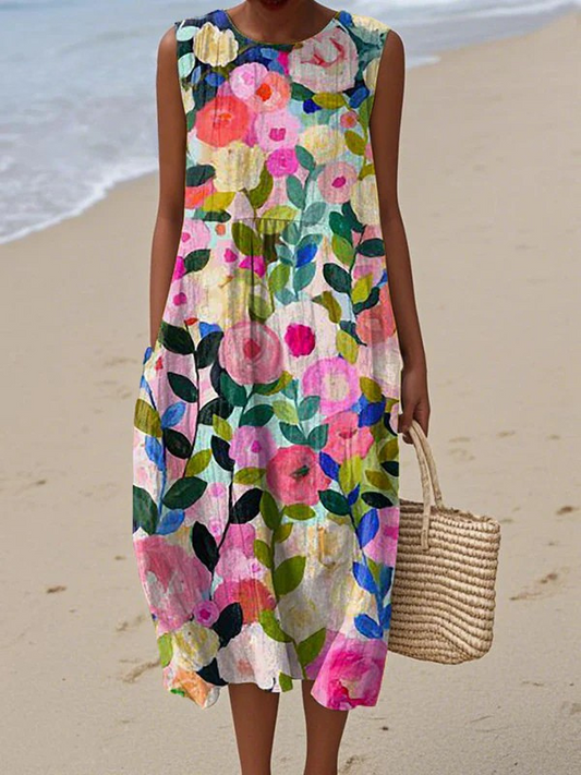 AVA | FLORALES MIDI-KLEID