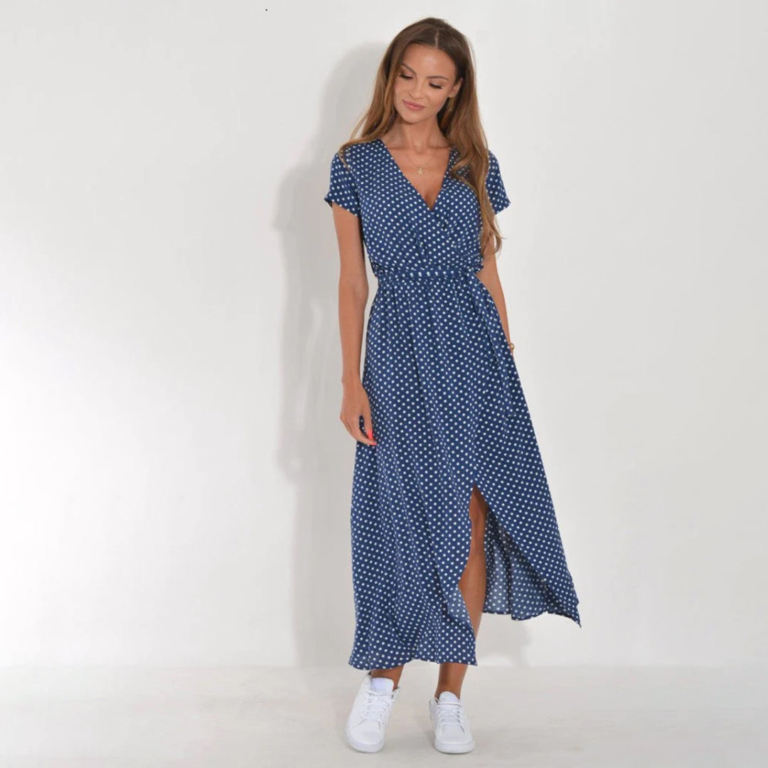 DEBORAH | KURZARM-WICKELKLEID IN MIDI-LÄNGE MIT BLUMENMUSTER