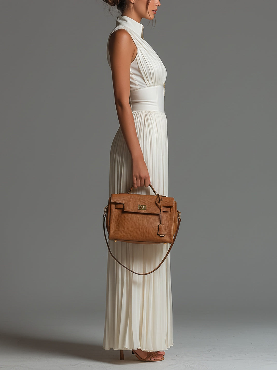 CLAIRE | WEISSER JUMPSUIT AUS PLISSIERTEM CHIFFON