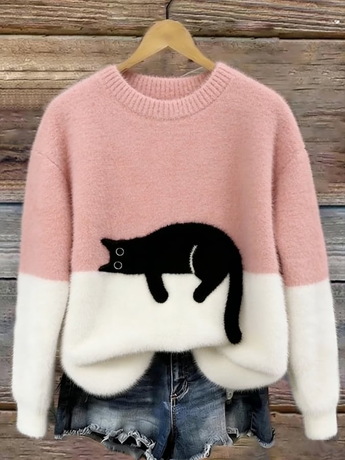 KIRSTEN | ELEGANTES SWEATSHIRT MIT KATZEN-PRINT