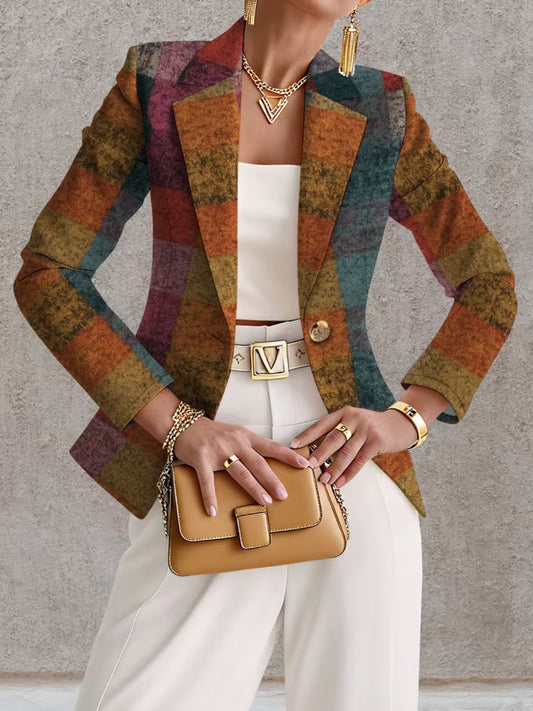 AMANDINE | HERBST-BLAZER MIT KAROMUSTER