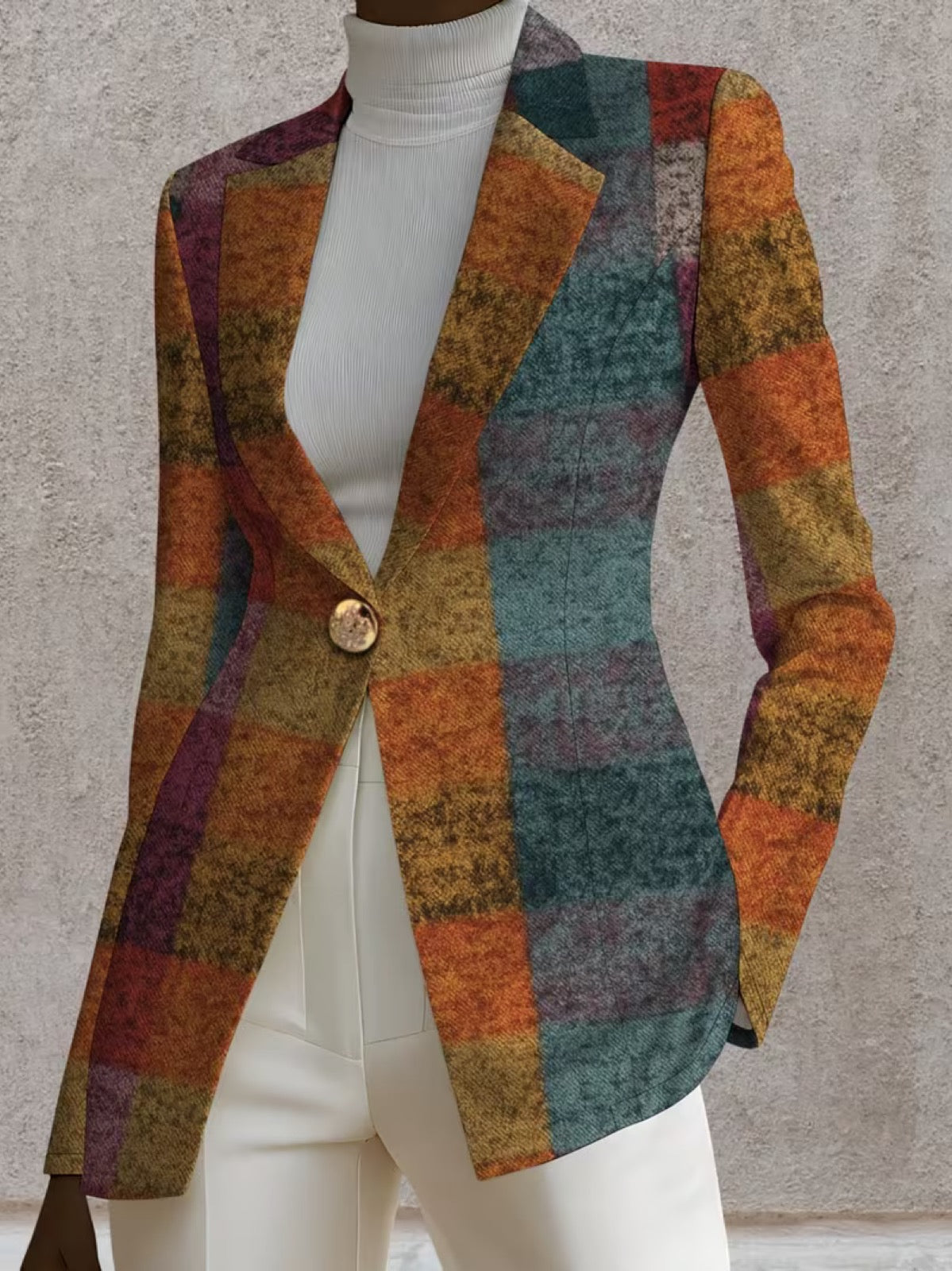 AMANDINE | HERBST-BLAZER MIT KAROMUSTER