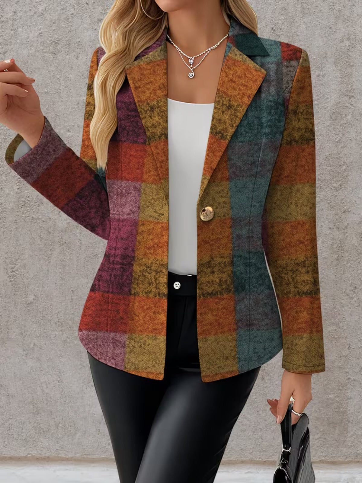 AMANDINE | HERBST-BLAZER MIT KAROMUSTER