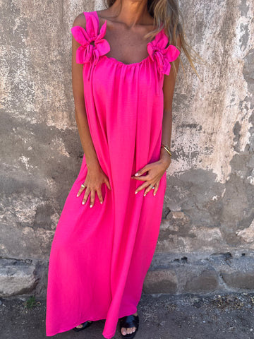 SYBIL | MAXIKLEID MIT SCHLEIFENTRÄGERN UND U-AUSSCHNITT