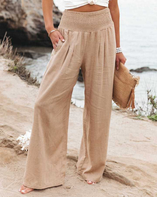 DEBORAH | WEITE HOSE MIT GESMOCKTEM BUND