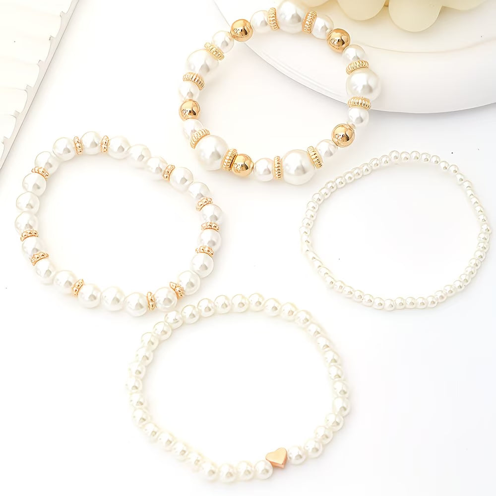 MARCELLA | PERLEN-ARMBAND-SET, 4-TEILIG