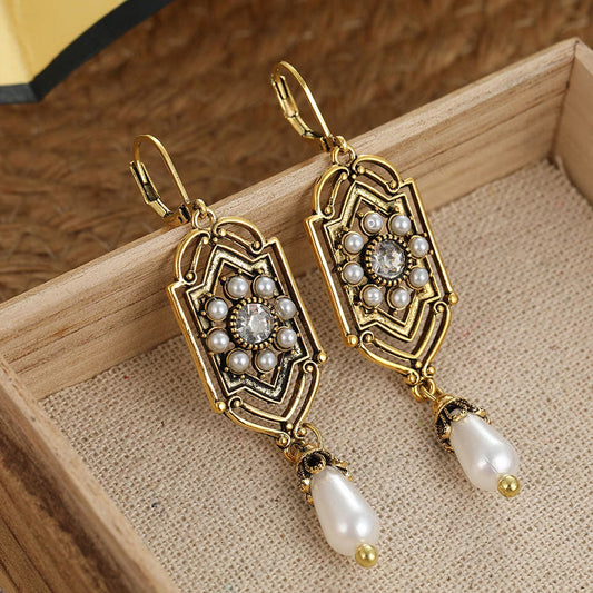 ADELINA | VINTAGE OHRRINGE MIT GOLD-INLAY UND PERLEN
