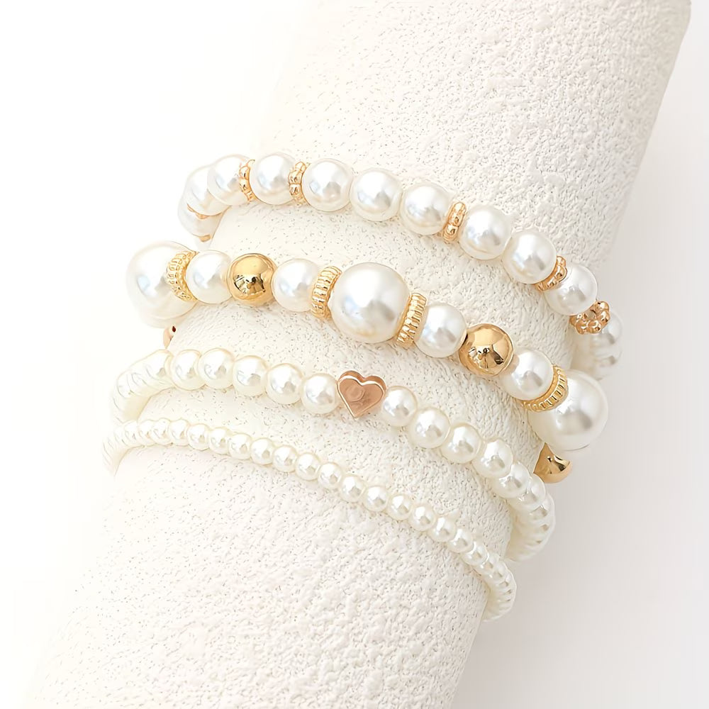 MARCELLA | PERLEN-ARMBAND-SET, 4-TEILIG