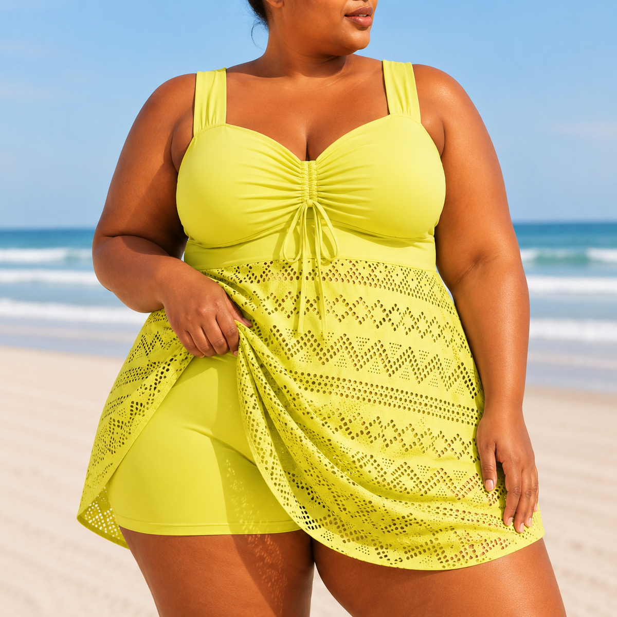 EMILLE | RAFFINIERTES STRAND-SCHWIMM-KLEID IN ÜBERGRÖSSE