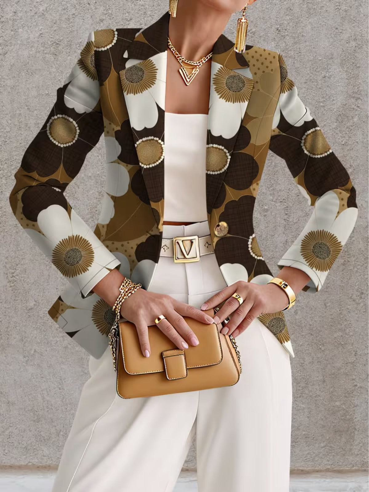 CLOTHILDE | BLAZER MIT GÄNSEBLÜMCHEN-PRINT
