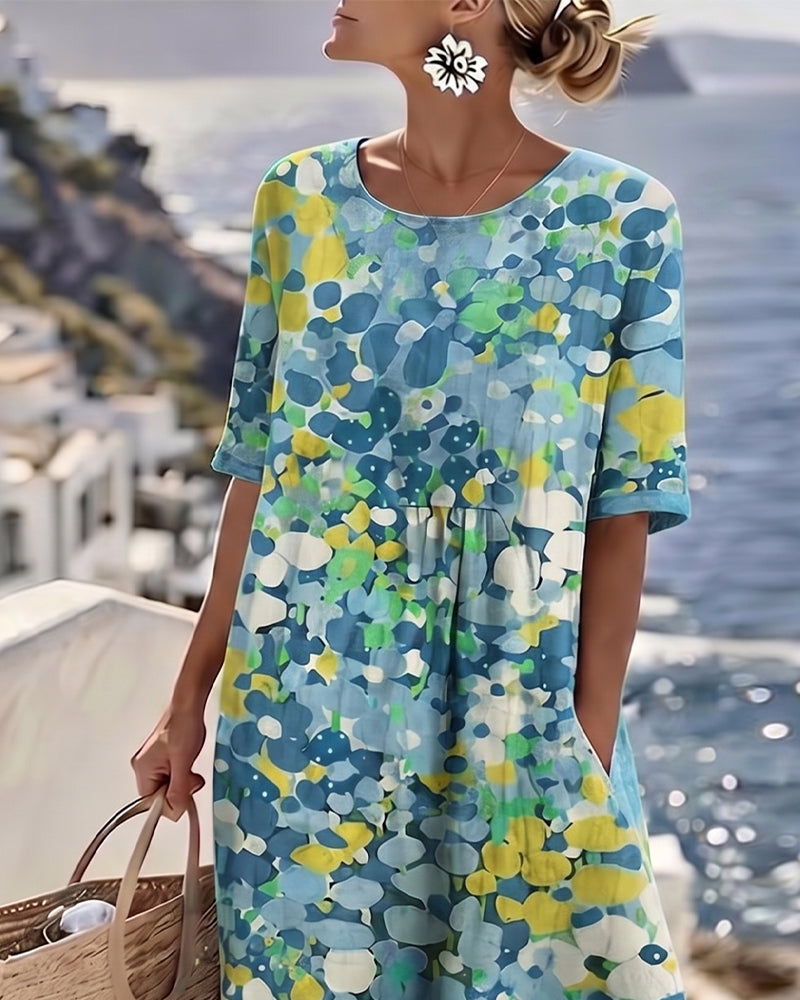 FLEURÉ | LUFTIGES MIDI-KLEID MIT BLUMENPRINT