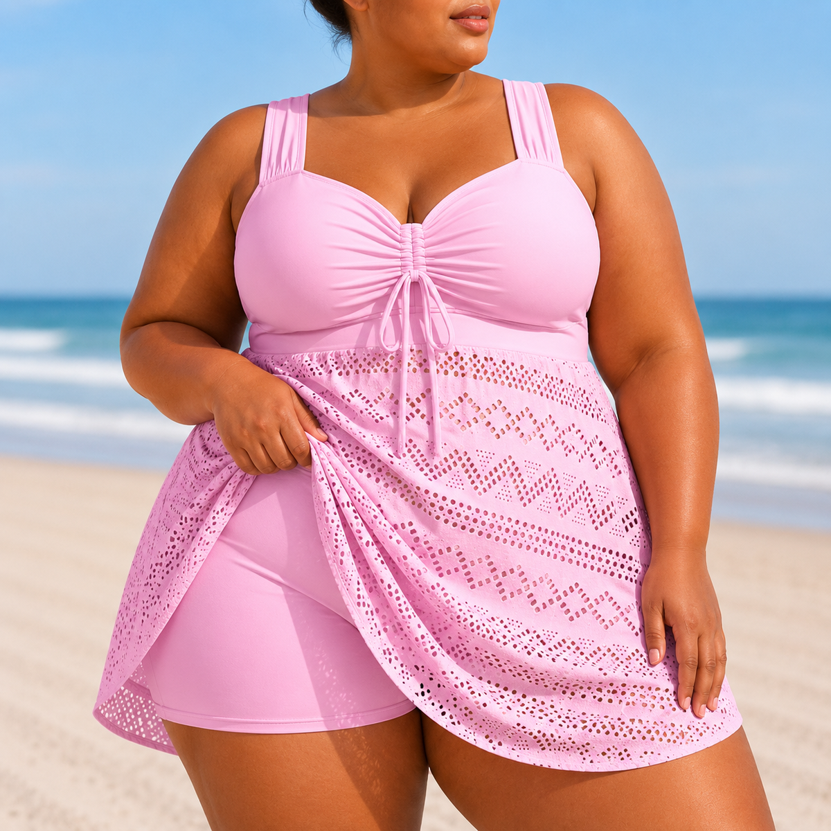EMILLE | RAFFINIERTES STRAND-SCHWIMM-KLEID IN ÜBERGRÖSSE
