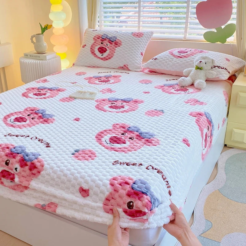 BERRYBEAR | NIEDLICHES ROSA CHARAKTER-BETTSET