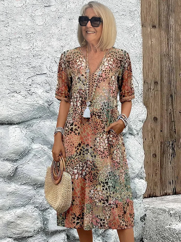 GLORIA | VIBRANTES MIDI-KLEID MIT ELEGANTEM BAUCH-WEG-EFFEKT