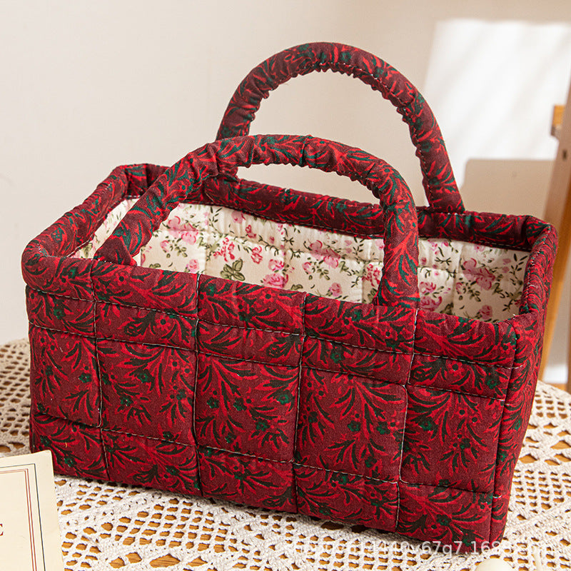 CRIMSONVALE | RUBY BOTANICAL GESTEPPTER AUFBEWAHRUNGSKORB