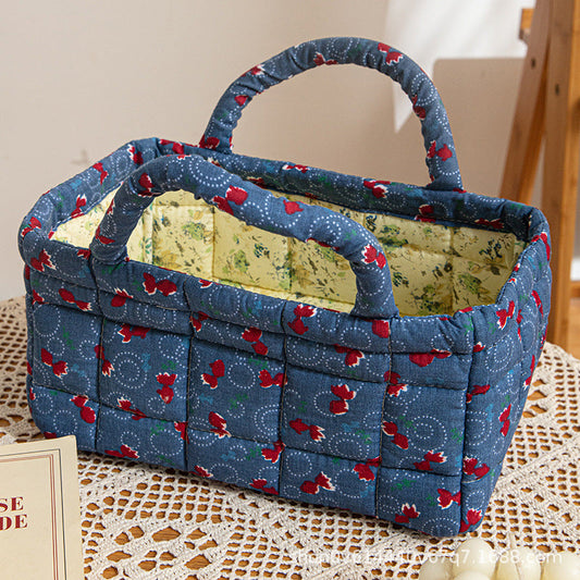 BLUEBERRY LANE | GESTEPPTER AUFBEWAHRUNGSKORB NAVY BERRY