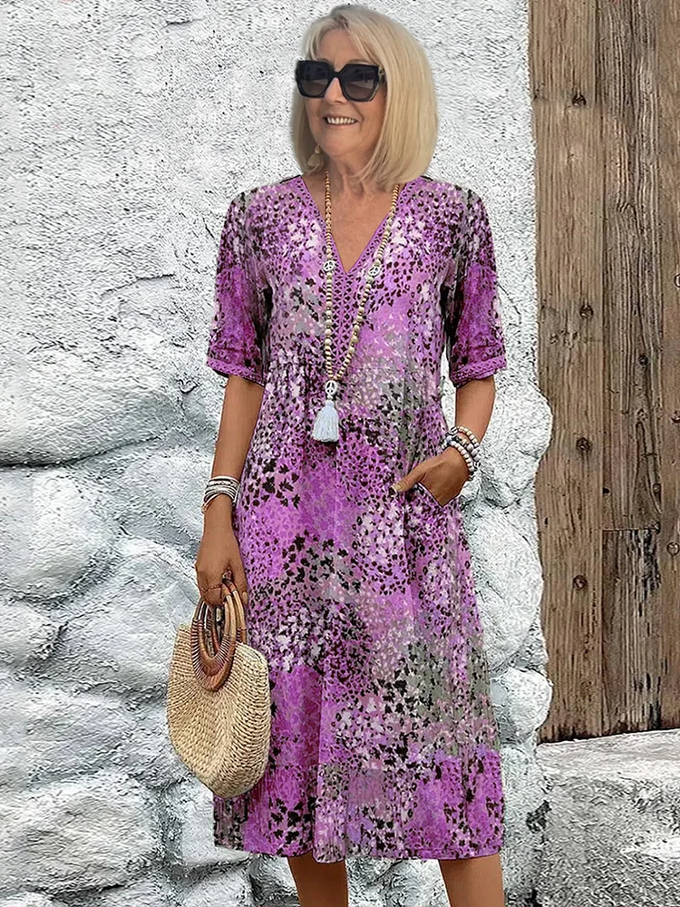 GLORIA | VIBRANTES MIDI-KLEID MIT ELEGANTEM BAUCH-WEG-EFFEKT