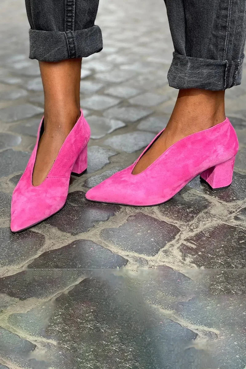REBECCA | PUMPS MIT SPITZER KAPPE UND BLOCKABSATZ