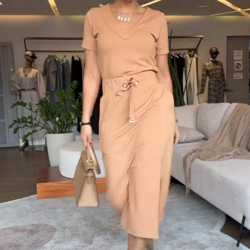CECILY | V-NECK-OBERTEIL & ROCK-SET