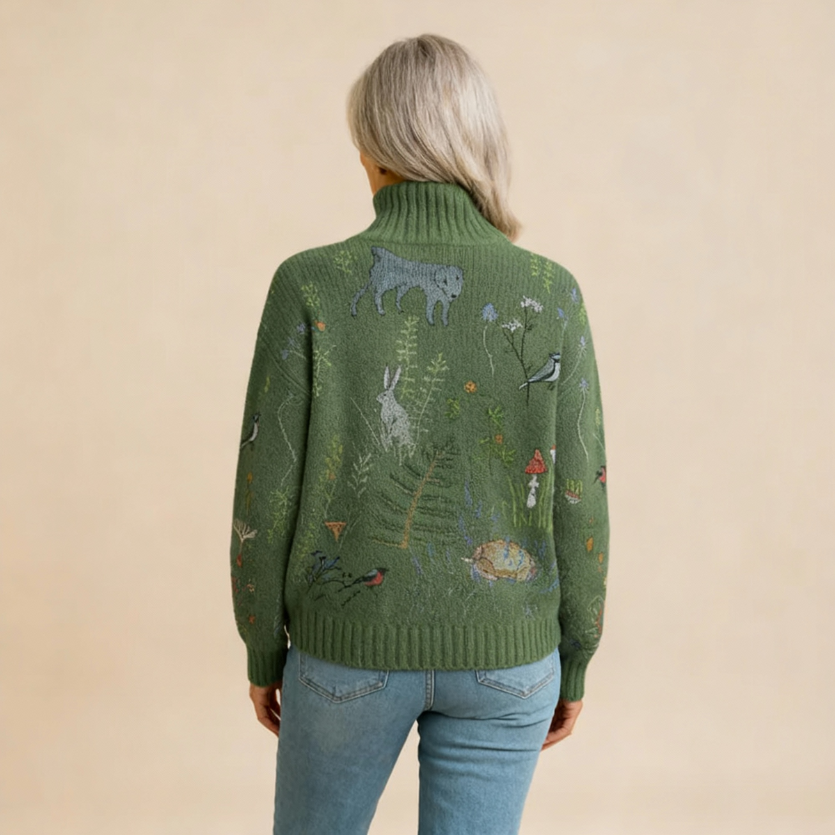 ZOE | WARMER FLORALER ROLLKRAGENPULLOVER